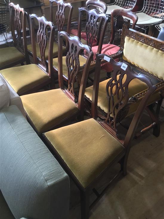 Set 6 Chippendale style mahogany dining chairs